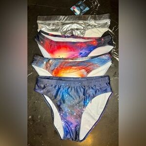 Lot of four men’s swim briefs speedos size medium outer space galactic designs‌‌